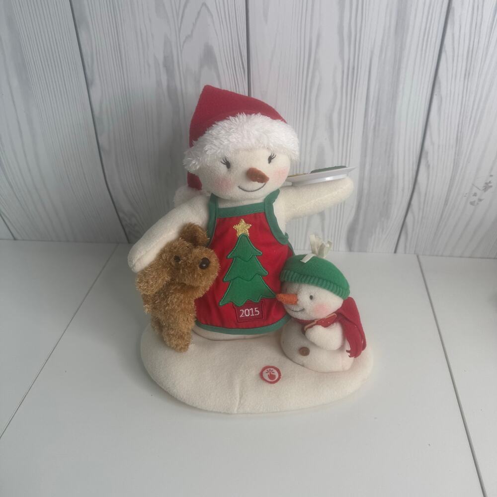 Hallmark Christmas Snowman Dog Cookie Singing Plush Deck The Halls 2015 VIDEO